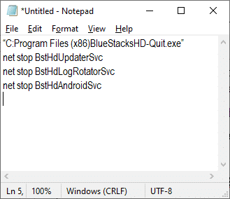 메모장을 열고 다음 키를 붙여넣습니다.  Ntoskrnl.exe 높은 CPU 사용량 수정