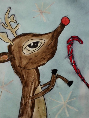 Kim & Karen: 2 Soul Sisters (Art Education Blog): Run Run Rudolph...Mixed Media Art Lesson