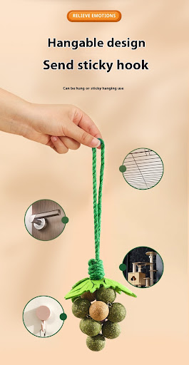 Title 6, Mint Grape Cluster Teaser Molar Cat Toy — Clean...