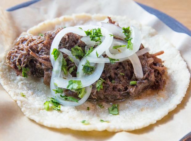 photo of a LAMB NECK BARBACOA taco