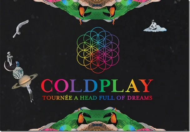 Coldplay Tour con fondo color Negro