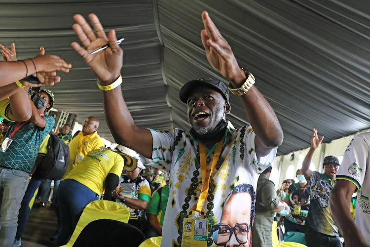 ANC members in Mpumalanga celebrating the outcomes of the election during the provincial conference held at Witbank dam, Emalahleni.