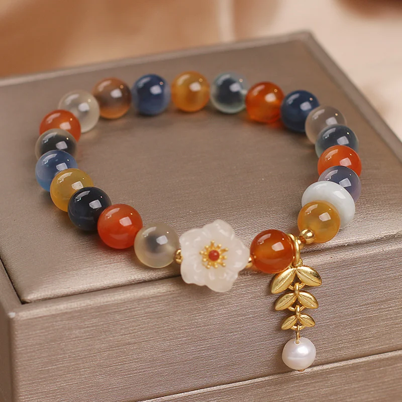 Bracelet en agate cœur design original, un cadeau parfait pour femmes. Il exprime l'amour et sublime votre style quotidien.