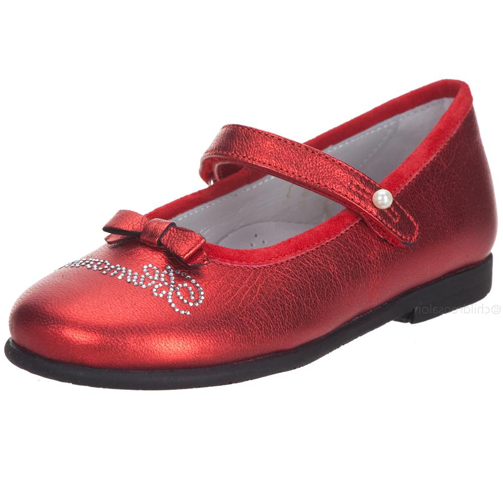 Miss Blumarine Red Shoes with Diamante Branding and Bow