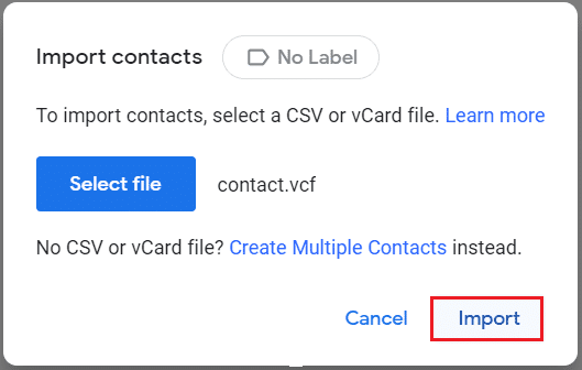 連絡先のvcfファイルをGoogleの連絡先にインポートする