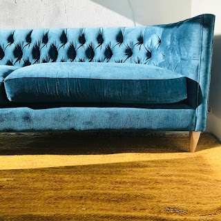 Blue Velvet Chesterfield Sofa