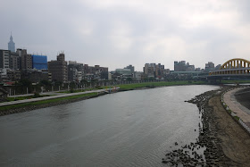 Keelung (Jilong) River and Taipei 101 in Taipei, Taiwan