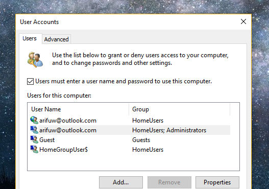 login otomatis di windows 10 05