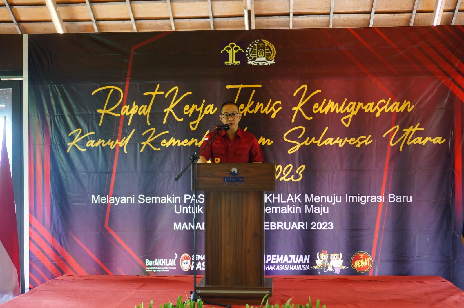 Divisi Keimigrasian Kantor Wilayah Kementerian Hukum dan HAM Sulawesi Utara Melaksanakan Kegiatan Rapat Kerja Teknis Keimigrasian Sulawesi Utara tahun 2023. (Foto istimewa)