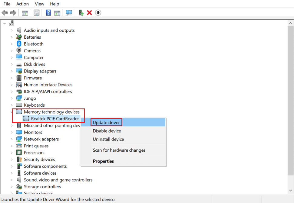 update realtek PCIE-kaartlezerstuurprogramma