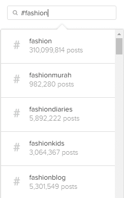 tìm kiếm hashtag instagram