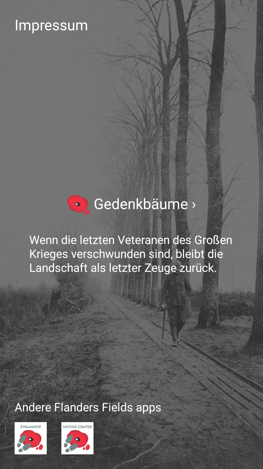 Android application Ypres Salient Trees screenshort