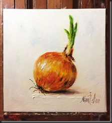 Spring Onion on easel