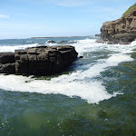 Deep water beyond the end of the second section at Caves Beach Caves (387368)