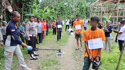 Polisi Rekontruksi Kasus Pembunuhan Warga Meureudu