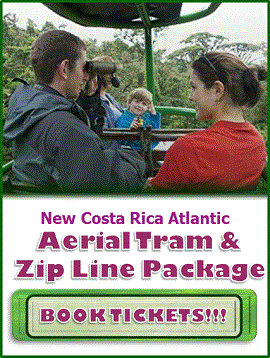 New Costa Rica Atlantic Aerial Tram and Zip Line Packages