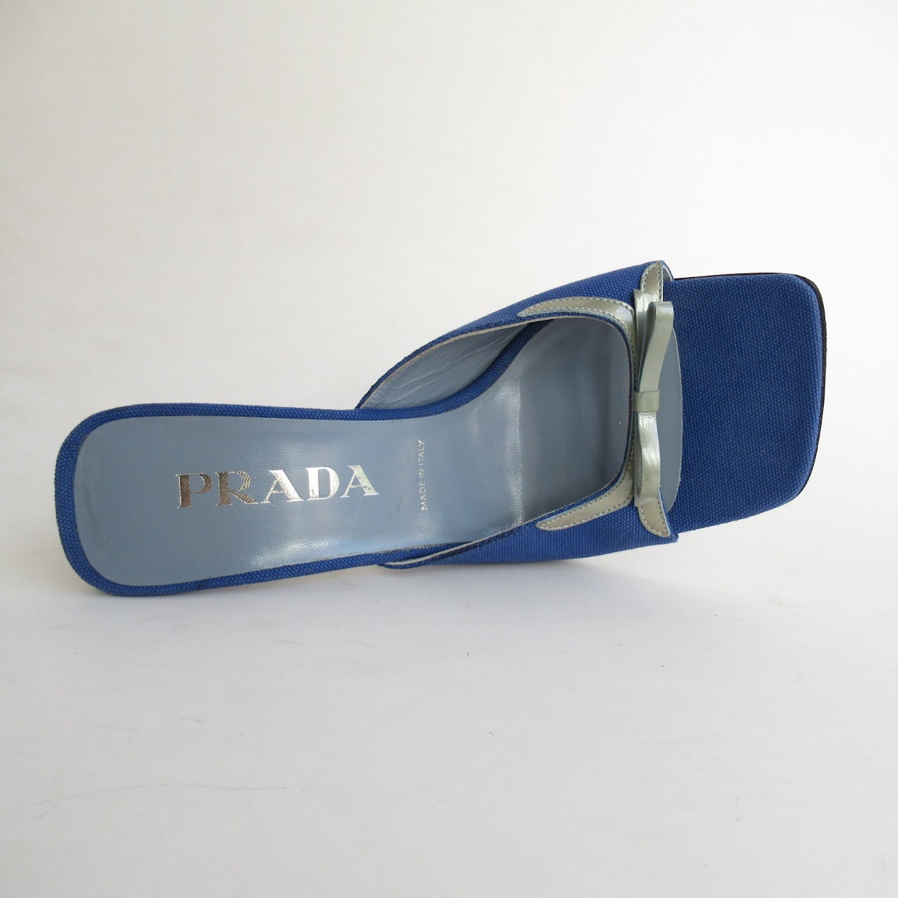 Prada Blue Canvas Sandals