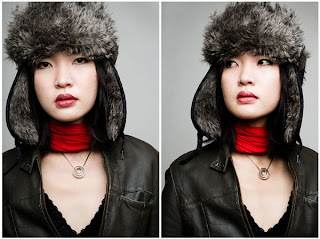 What I wear: leather jacket and trapper hat