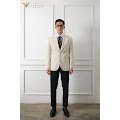  Áo Vest Nam đẹp màu kem from dáng Hàn Quốc 2 cúc-Hai TaiLor