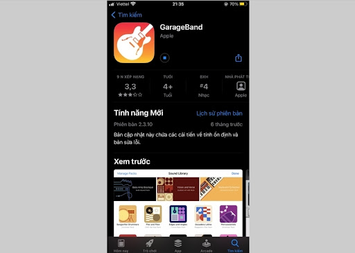 Tải ứng dụng GarageBand