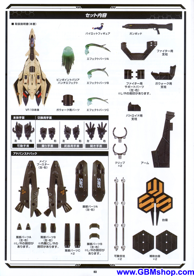 Bandai DX VF-19ADVANCE VF-19 ADVANCE Transformation Manual Guide