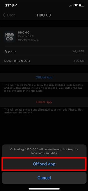 Confirme la descarga de la aplicación en iPhone o iPad