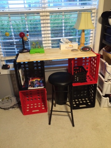 Bloggin At Home Easy Milk Crate Desk