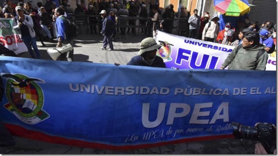 UPEA rechaza Bs 70 millones y anuncia el inicio de bloqueos