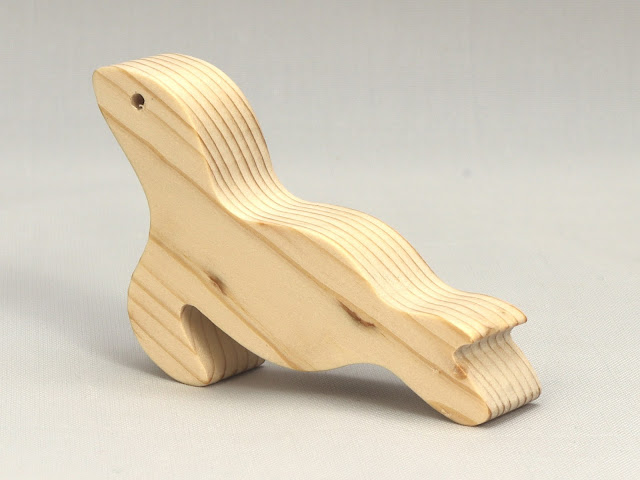 Handmade Wood Toy Seal Ocean Animal Unfinished Wood Toy