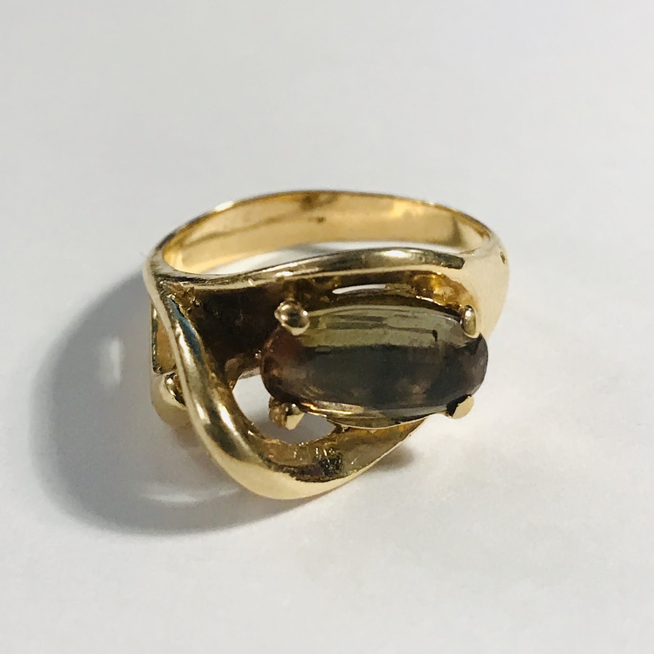 14K Gold and Smoky Quartz Ring