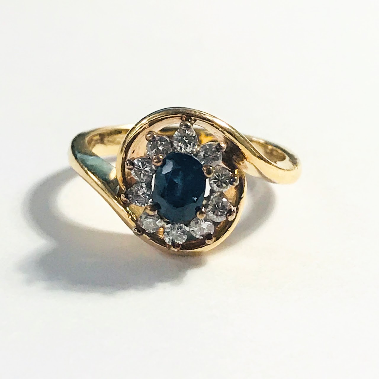 14K Gold, Sapphire and Diamond Ring