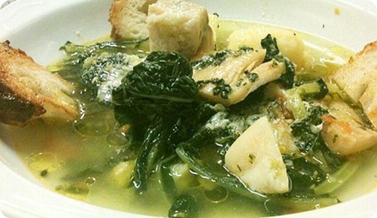 Zuppa di baccalà e cavoletti