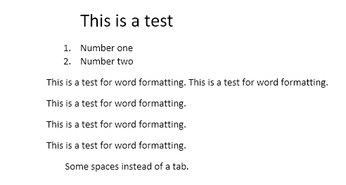 formattazione delle parole