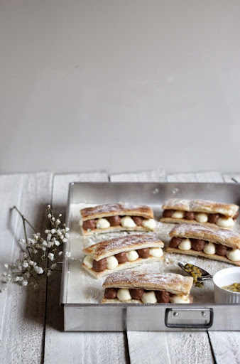 chocolate passionfruit mille feuille 