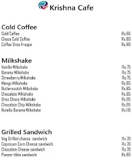 Krishna Cafe menu 3