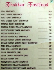 Thakkar Fast Food menu 1