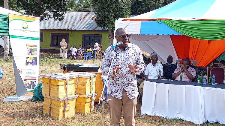 Agriculture PS Hamadi Boga during the farmers field day in Ukunda on January 21, 2022.