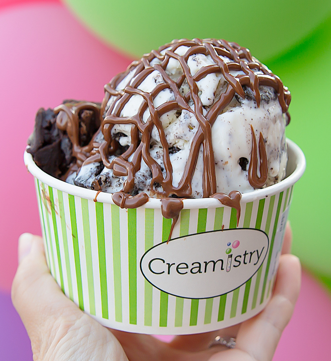 photo of a Cookies and Cream with Nutella Drizzle and Brownie Bowl Upgrade