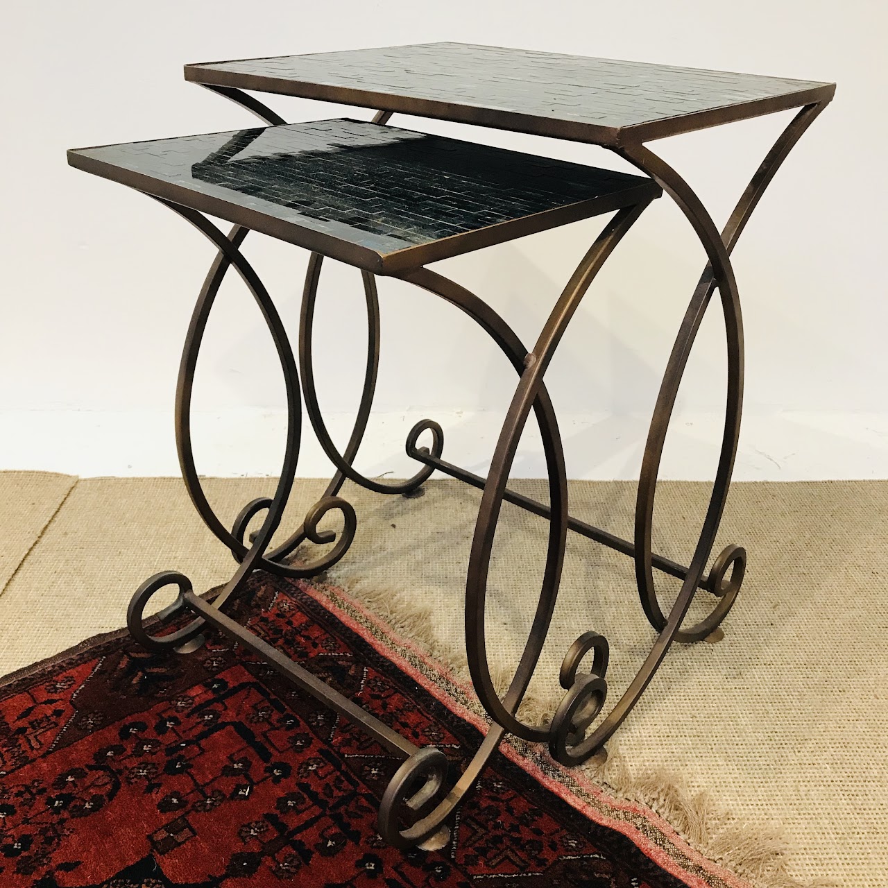 Mosaic Top Nesting Table Pair