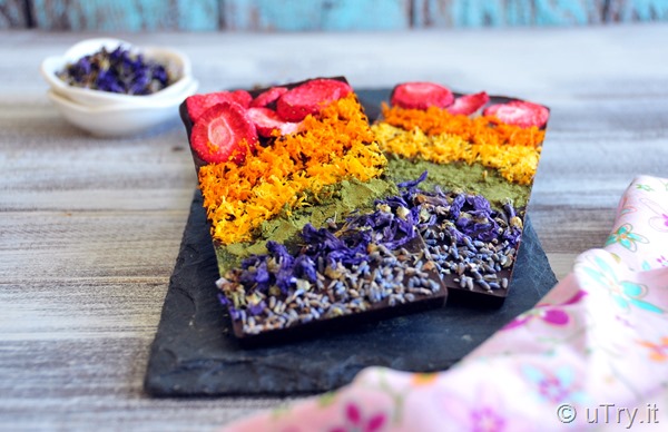 Check out how to make Rainbow Dark Chocolate Bars–Healthy and All Natural Toppings with video tutorial!  Perfect for St. Patrick's Day. Or, any day treat and edible homemade gifts!  http://uTry.it