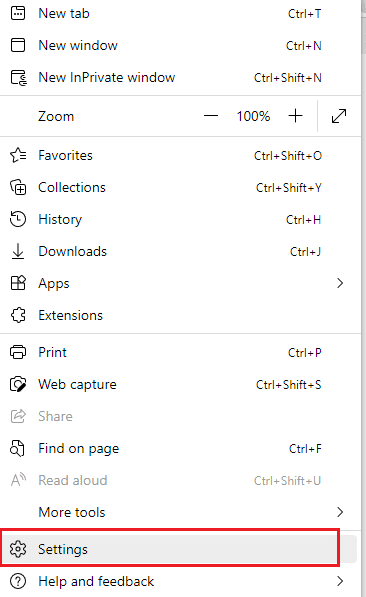 Edgeブラウザーを起動し、[設定]に移動します