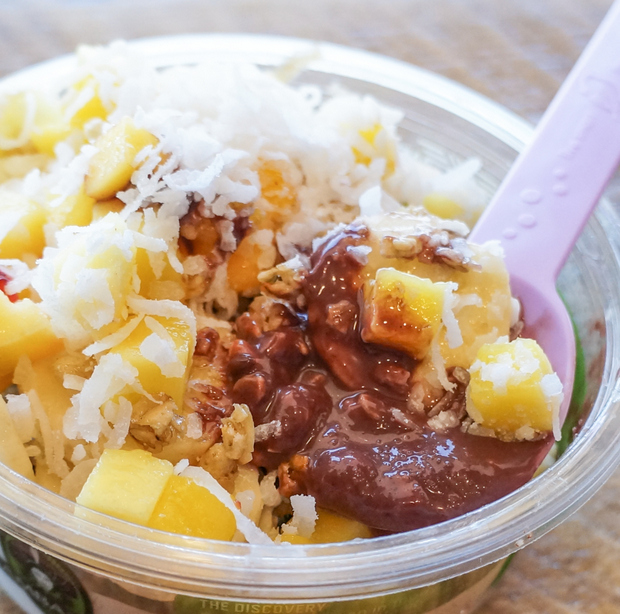 close-up photo of a Coconut Mango Bowl