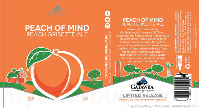 Catawba Brewing Adding Peach Of Mind Peach Grisette Cans