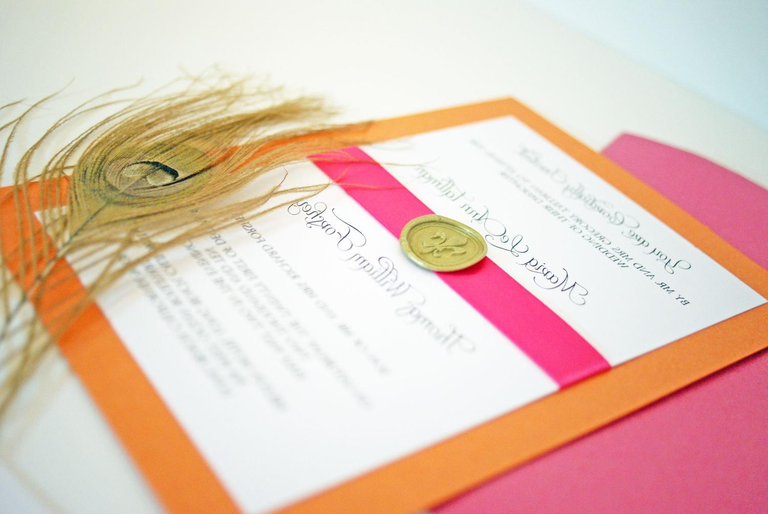 Pink Peacock Invitation