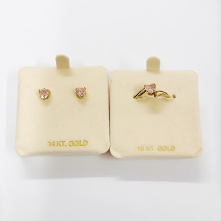 14K Gold Earrings & 10K Gold Ring Set