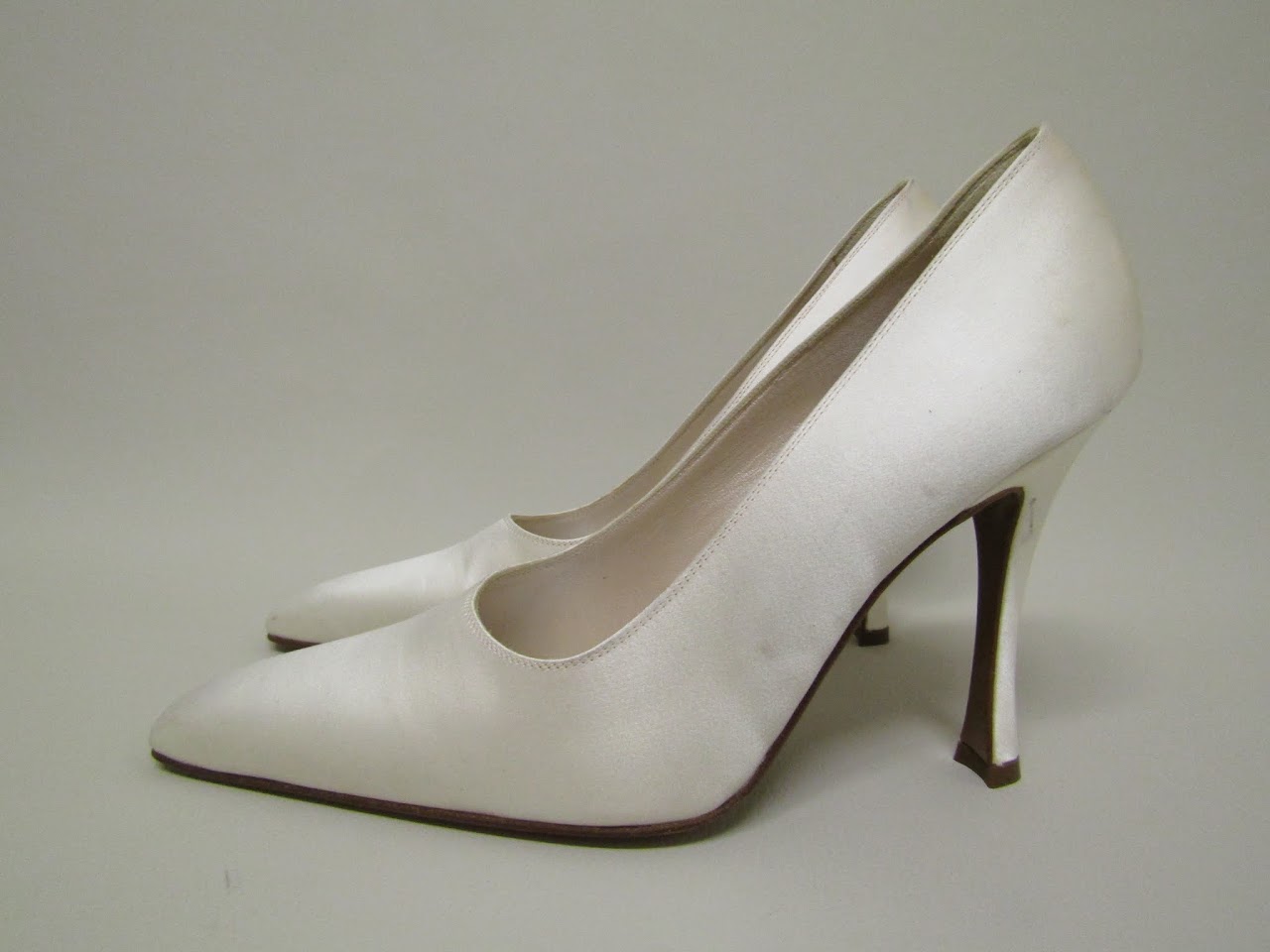 Christian Dior White Satin Pumps