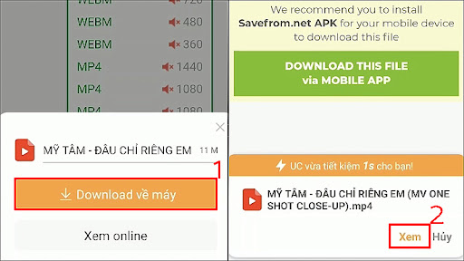 Chọn Download về máy