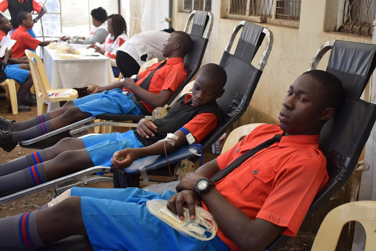 Starehe Boys Centre students donate blood at one of the centres