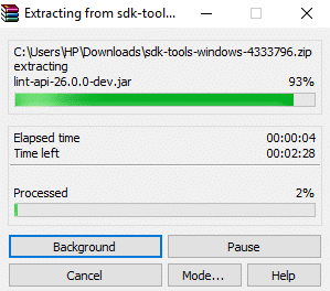 Al termine del download, decomprimi il file zip in cui desideri conservare i file ADB