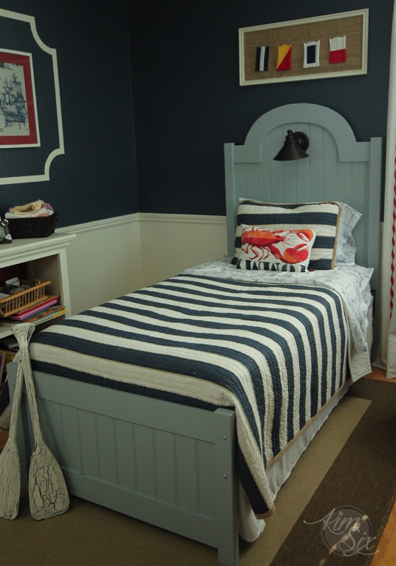 Nautical inspired DIY headboard